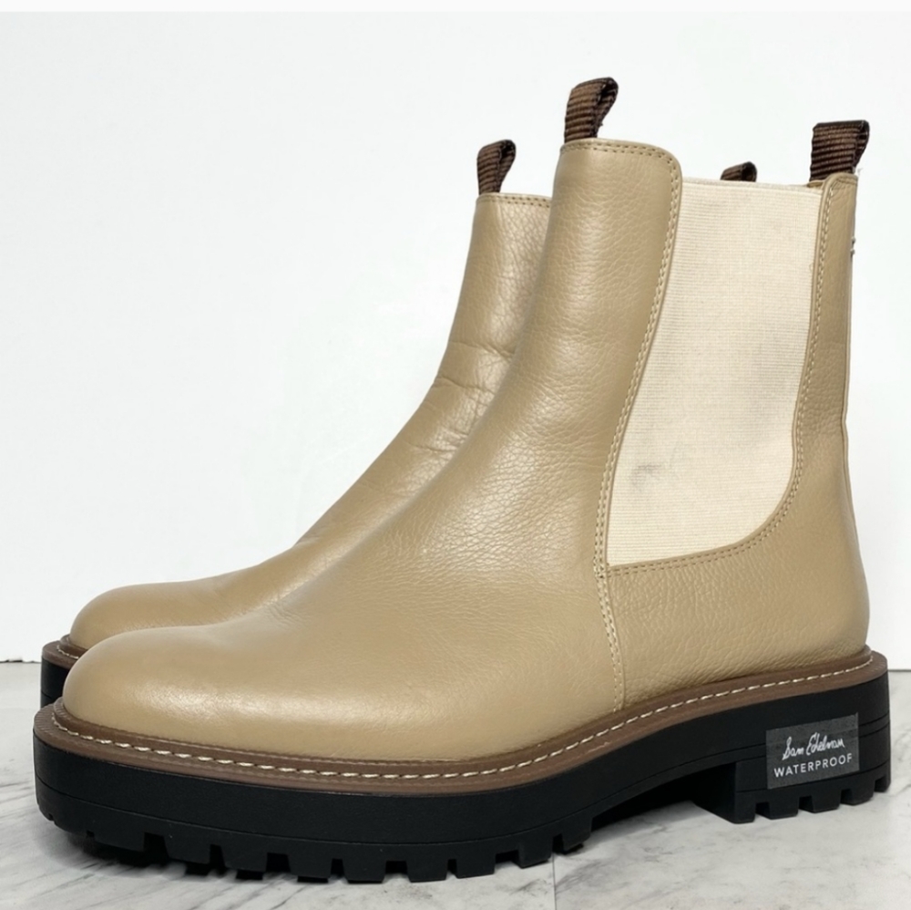 Sam Edelman Laguna Tan Leather Lug Sole Chelsea Boot 10W